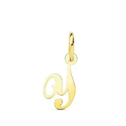 Colgante oro 18k letra inglesa Y mayúscula 14mm. lisa calada