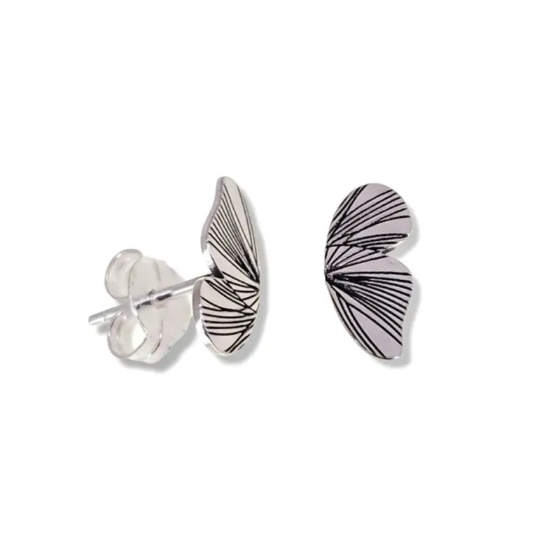 Pendientes plata Ley 925m mujer 11 mm. ala mariposa detalles oxidados