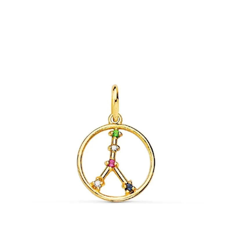 Colgante signos del zodiaco oro 18k mujer 12 mm. constelación CÁNCER