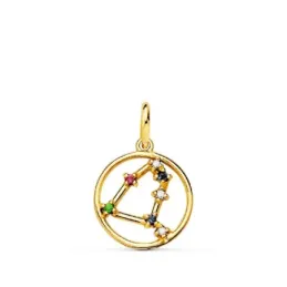 Colgante signos del zodiaco oro 18k mujer 12 mm. constelación CAPRICO