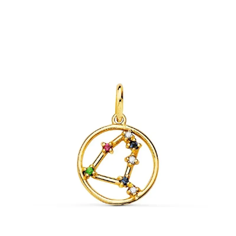 Colgante signos del zodiaco oro 18k mujer 12 mm. constelación CAPRICO