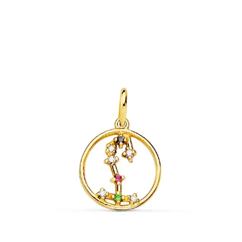 Colgante signos del zodiaco oro 18k mujer 12 mm. constelación ESCORPI