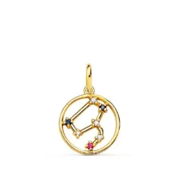 Colgante signos del zodiaco oro 18k mujer 12 mm. constelación LEO hor