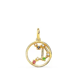 Colgante signos del zodiaco oro 18k mujer 12 mm. constelación LIBRA h