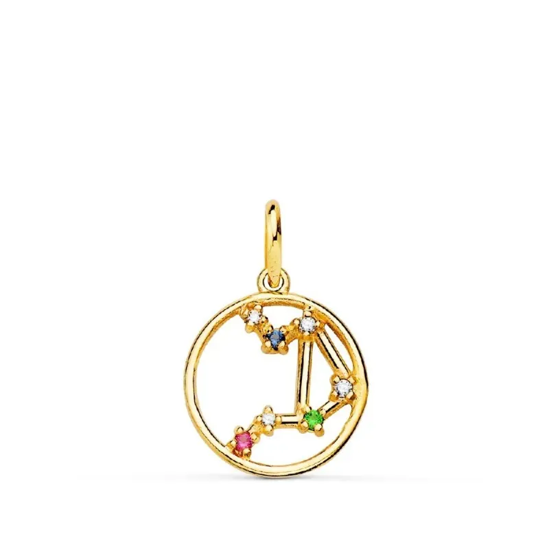 Colgante signos del zodiaco oro 18k mujer 12 mm. constelación LIBRA h
