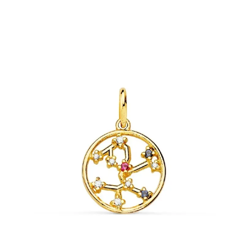 Colgante signos del zodiaco oro 18k mujer 12 mm. constelación SAGITAR