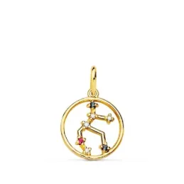 Colgante signos del zodiaco oro 18k mujer 12 mm. constelación VIRGO h