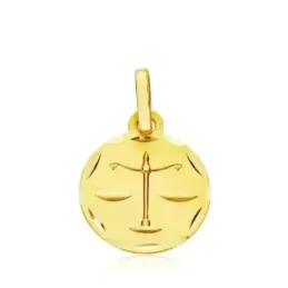 Colgante horóscopo signos del zodiaco oro 9k unisex 13 mm. signo LIBR