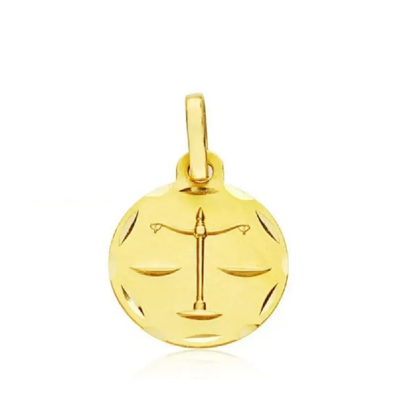 Colgante horóscopo signos del zodiaco oro 9k unisex 13 mm. signo LIBR