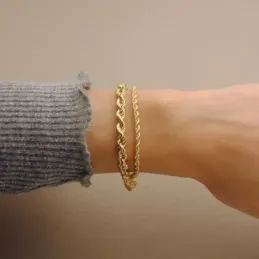 Pulsera Cordón Salomónico 20 cm. Oro 18k