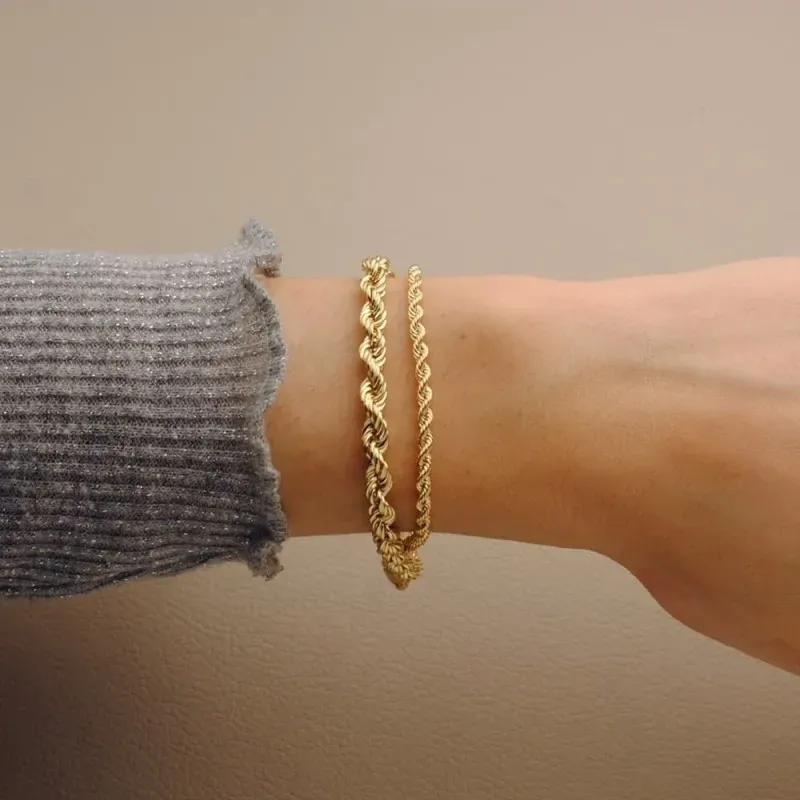 Pulsera Cordón Salomónico 20 cm. Oro 18k