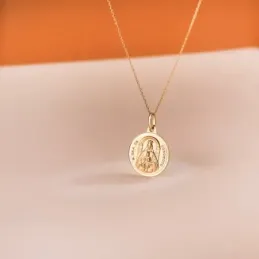 Virgen Nuestra Señora del Coromoto Oro 18k unisex 18 mm. bisel