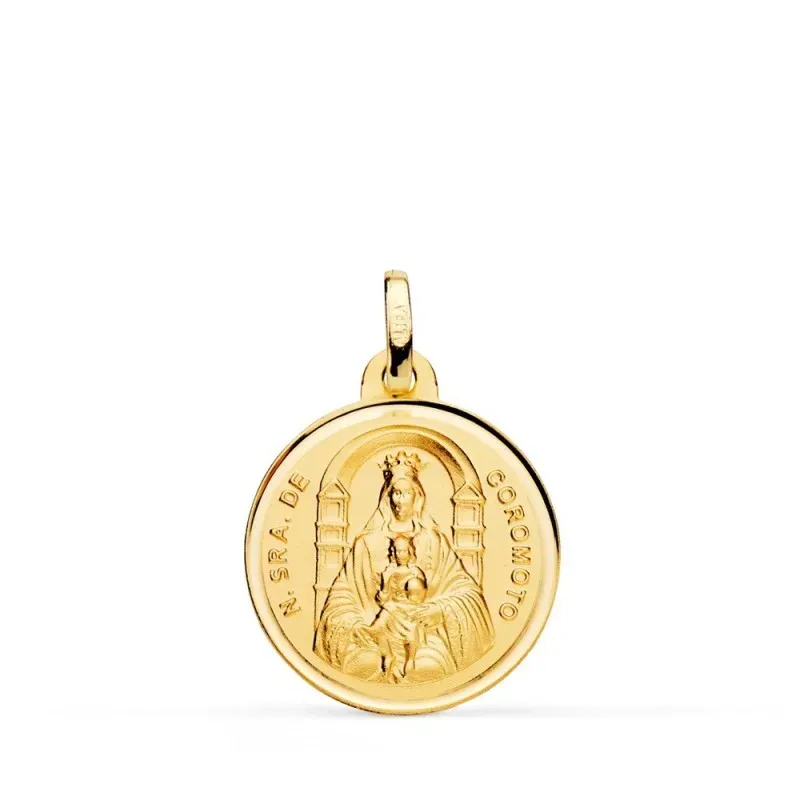 Virgen Nuestra Señora del Coromoto Oro 18k unisex 18 mm. bisel. Graba