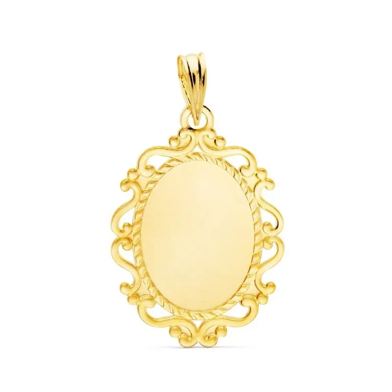 Virgen Milagrosa Medalla Oro 9k unisex 23 mm. calada texto francés. G