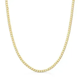 Cadena Oro 18k unisex 60 cm. barbada hueca ancho eslabón 2.2 mm.