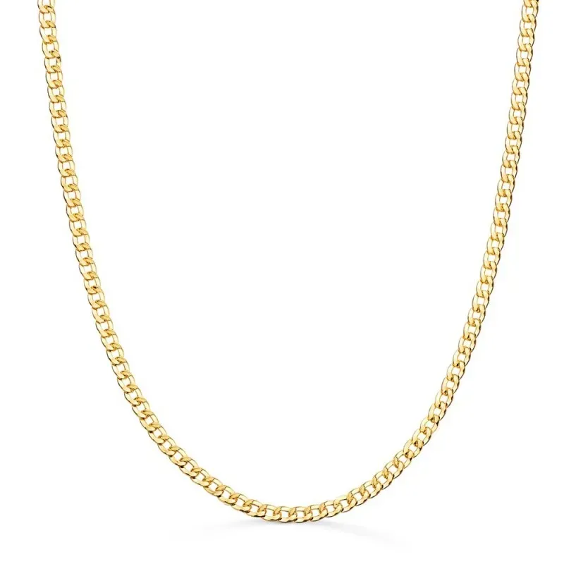 Cadena Oro 18k unisex 50 cm. barbada hueca ancho eslabón 2.2 mm.