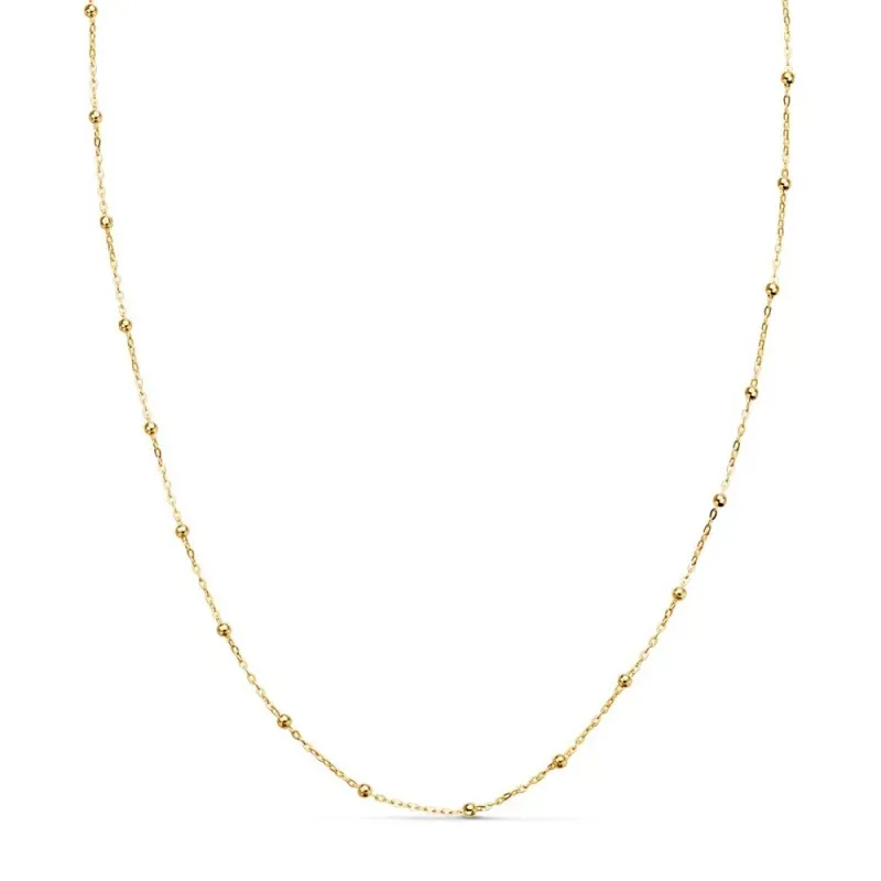 Cadena Oro 18k unisex 45 cm. forzada 0.5 mm. combinada bolas 1.3 mm.