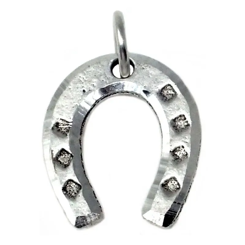 Colgante plata Ley 925m herradura suerte salud [AB4912]