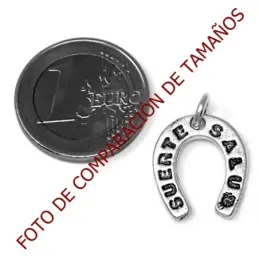 Colgante plata Ley 925m herradura suerte salud [AB4912]