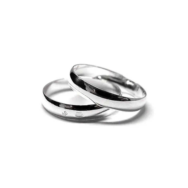 Alianza plata Ley 925m lisa grosor 4mm. brillo [AC0242GR]