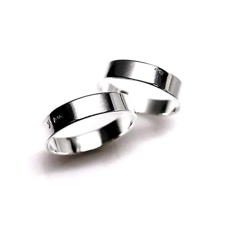Alianza plata Ley 925m plana 4mm. grosor lisa brillo [AC0309GR]