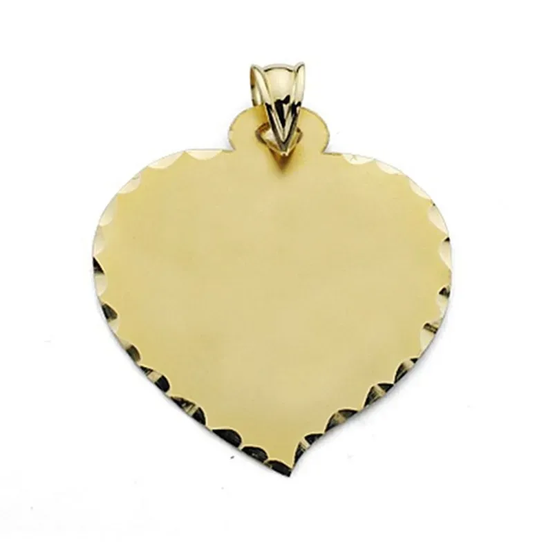Colgante chapa oro 18k corazón grande liso [7243]