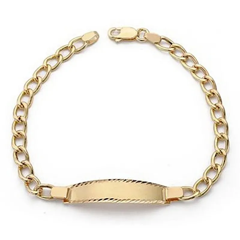 Esclava oro 18k cadena barbada 18,5cm. comunión [9079]