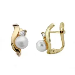 Pendientes oro 18k perla comunión 12mm. [AA0501]