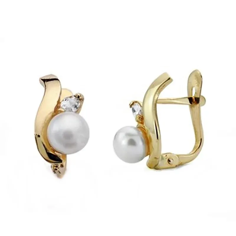 Pendientes oro 18k perla comunión 12mm. [AA0501]