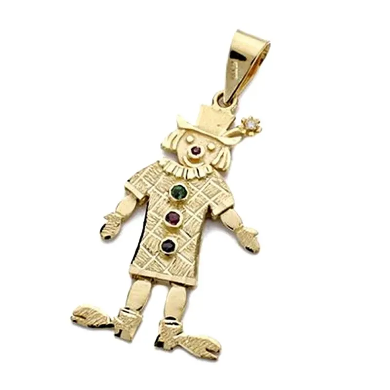 Colgante payaso oro 18k articulado 33mm. [AA0671]