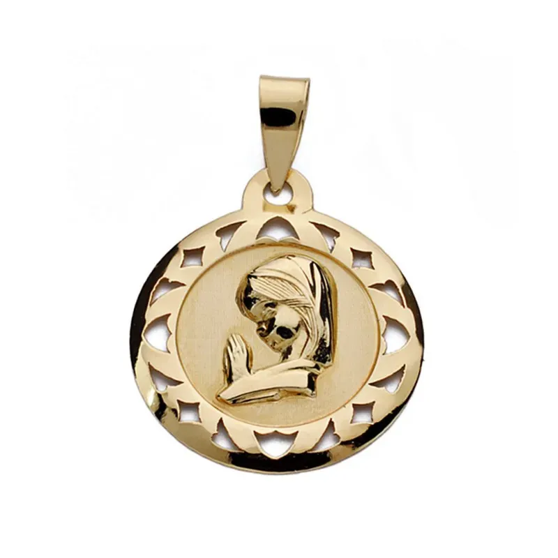 Medalla oro 9k Virgen Niña 18mm. [AA0730]