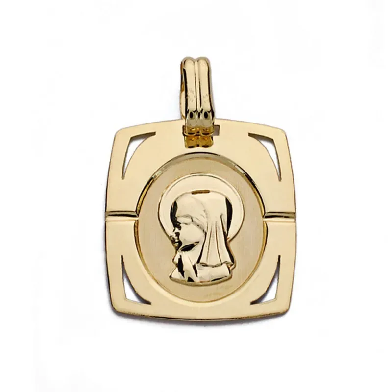 Medalla oro 9k Virgen Niña 20mm. [AA0731]