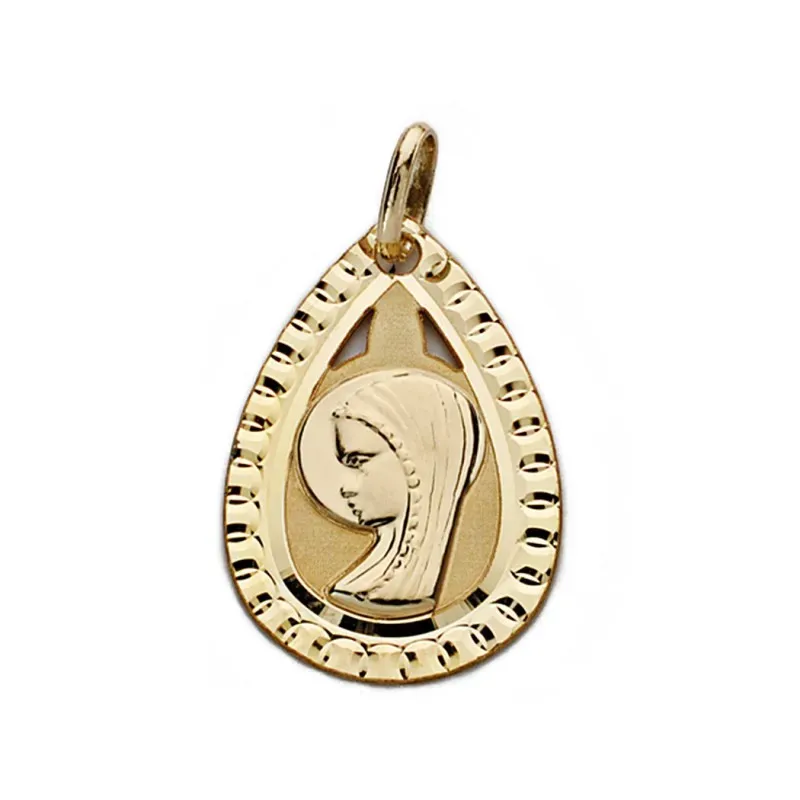 Medalla oro 9k Virgen Niña ligera 20mm.  [AA0745]
