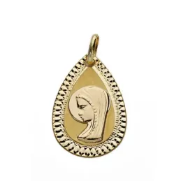 Medalla oro 9k Virgen Niña 20mm. [AA0746]