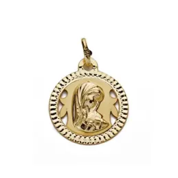 Medalla oro 9k Virgen Niña 16mm. [AA0780]