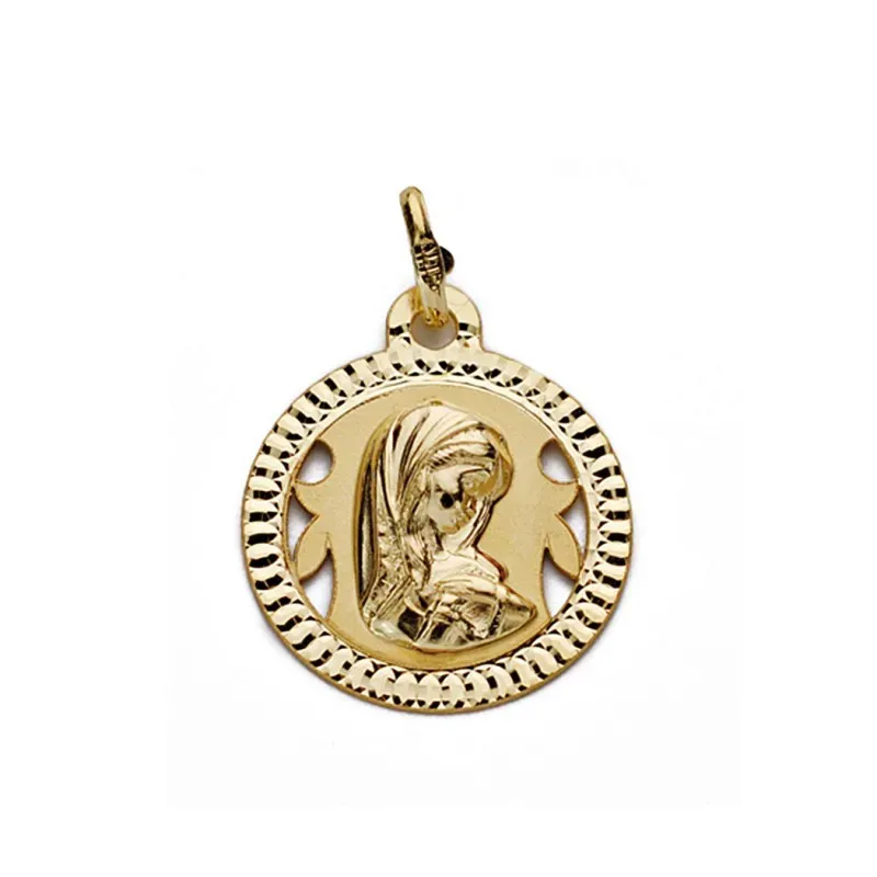 Medalla oro 9k Virgen Niña 16mm. [AA0780]