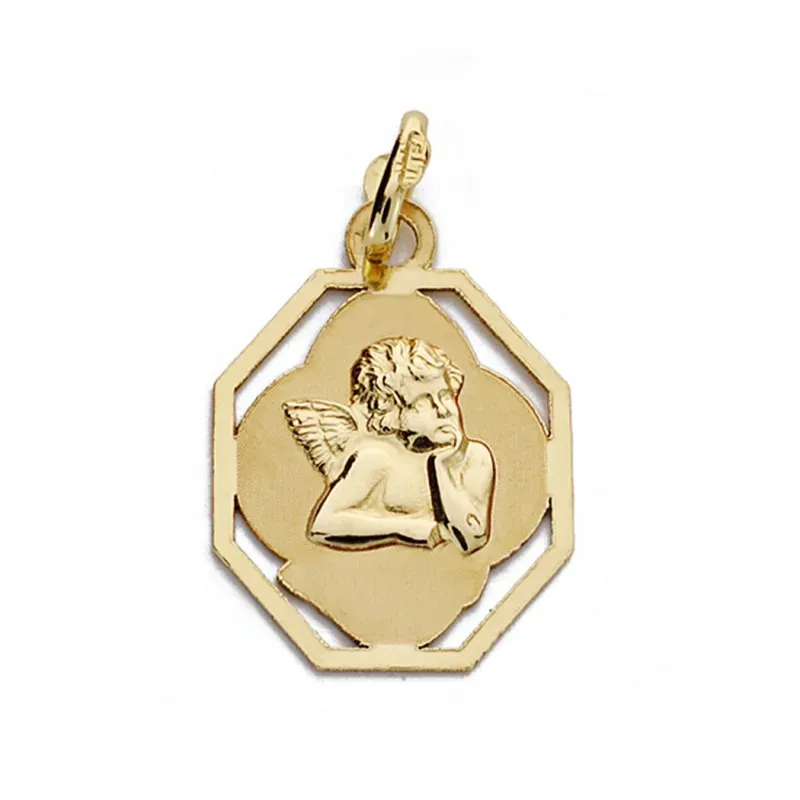 Medalla oro 9k angelito 18mm. [AA0781]