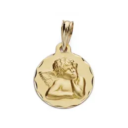 Medalla oro 9k angelito 14mm. [AA0833]