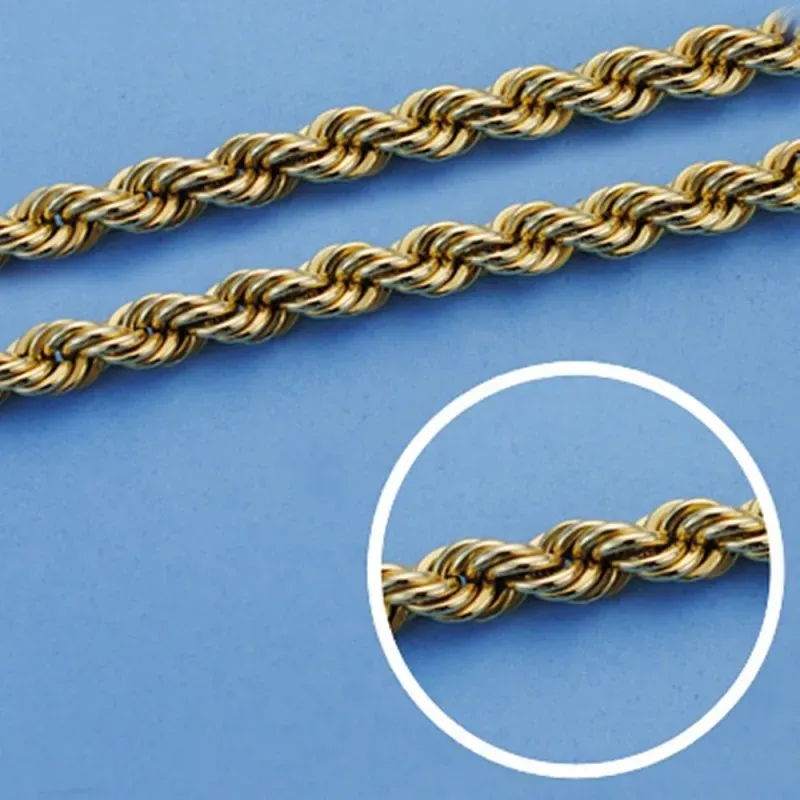 Cordón cadena oro 18k salomónico 60cm. ligero 5.5mm. [AA1577]