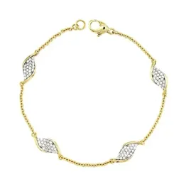 Pulsera oro 18k bicolor circonitas [AA1861]
