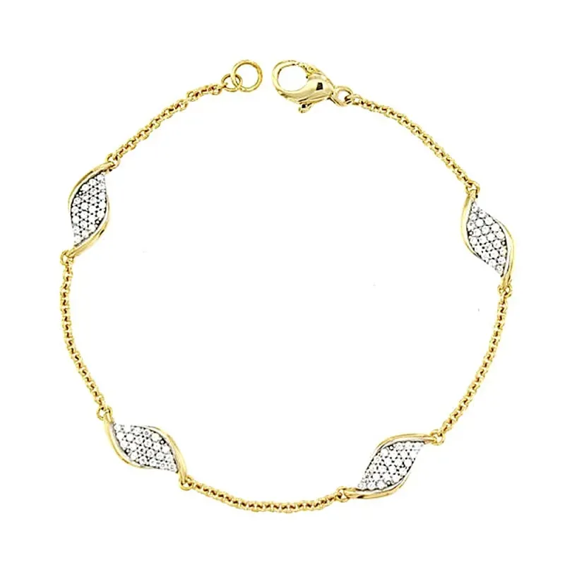 Pulsera oro 18k bicolor circonitas [AA1861]