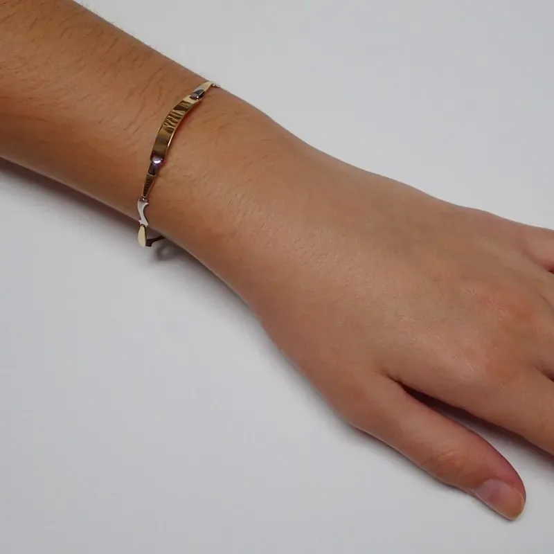 Esclava oro 18k bicolor 18.5cm. [AA2407GR]