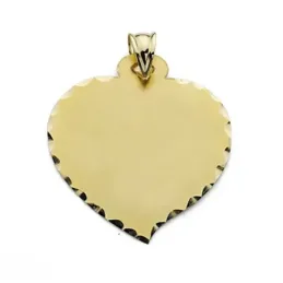 Colgante chapa oro 18k corazón grande liso [7243]
