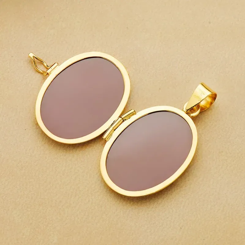 Colgante oro 18k portafotos 29mm. labrado [AA7390]