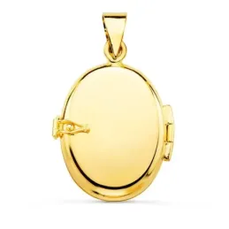 Colgante oro 18k portafotos 29mm. labrado [AA7390]