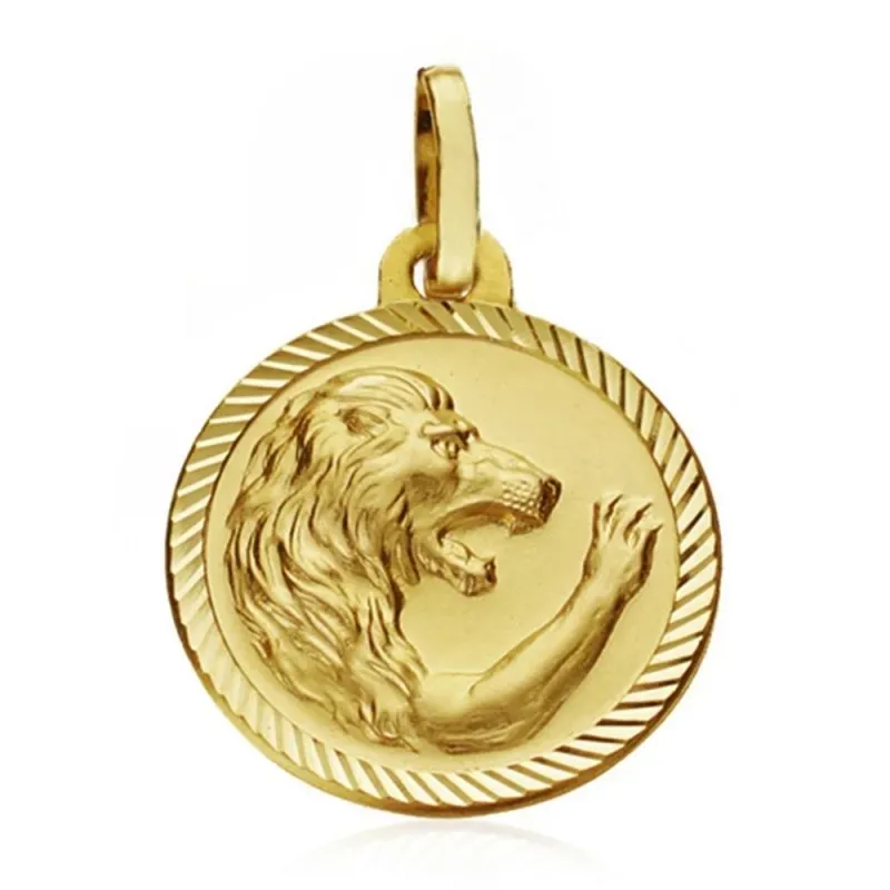 Medalla oro 18k horóscopo Leo 16mm. signo zodiaco [AA7413GR]