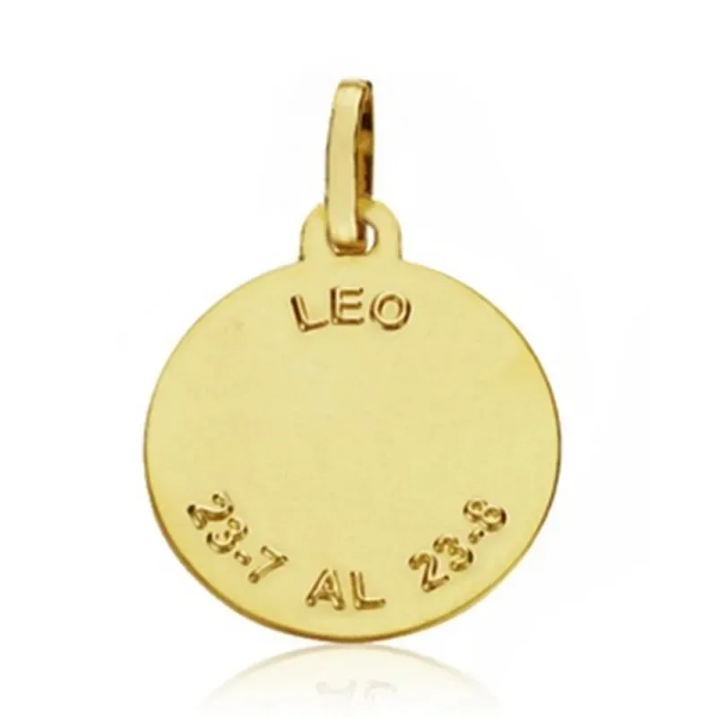 Medalla oro 18k horóscopo Leo 16mm. signo zodiaco [AA7413GR]