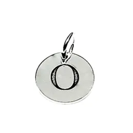 Colgante plata ley 925m liso 12mm. disco letra O asa abierta [AA7764]