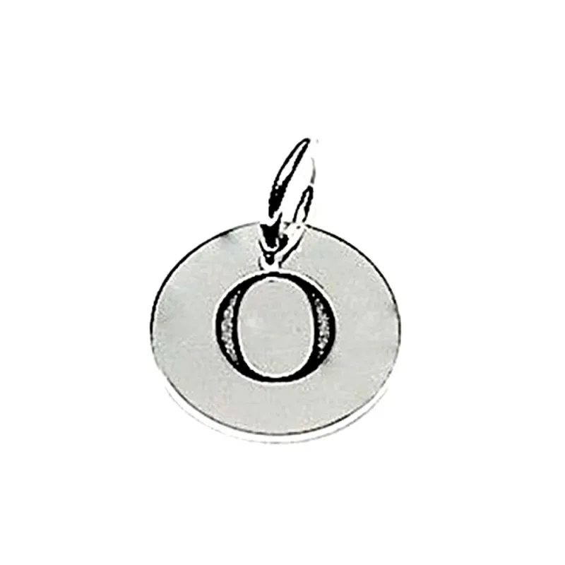 Colgante plata ley 925m liso 12mm. disco letra O asa abierta [AA7764]