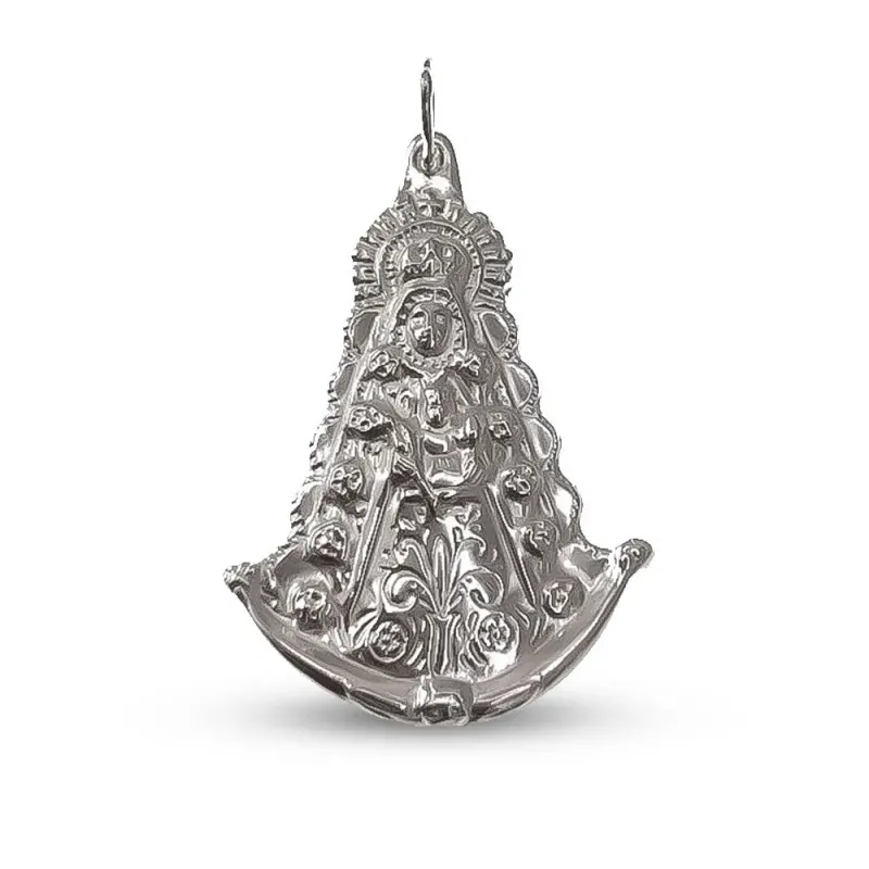 Medalla colgante plata ley 925m 40mm. Virgen Rocío [AA8127]